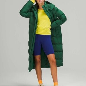 Lululemon Green Wunder Puffer Long Coat